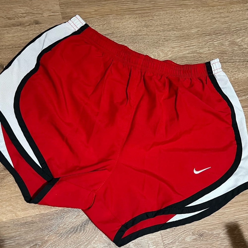 Nike Red and White Athletic Shorts